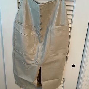 Vinyl Midi Pencil Skirt